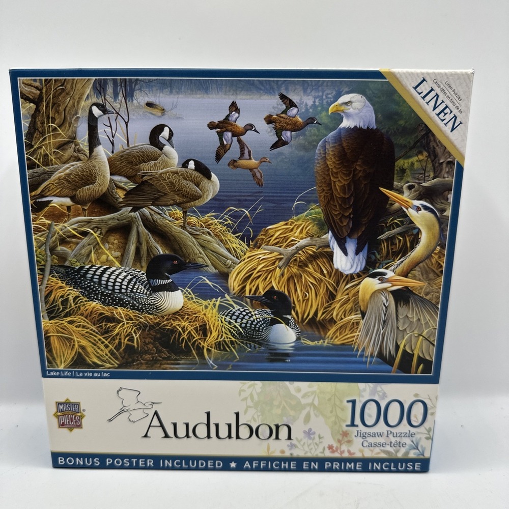 Audubon 1000 Pc Lake Life Master‎ Pieces 51907 Used.  With Poster